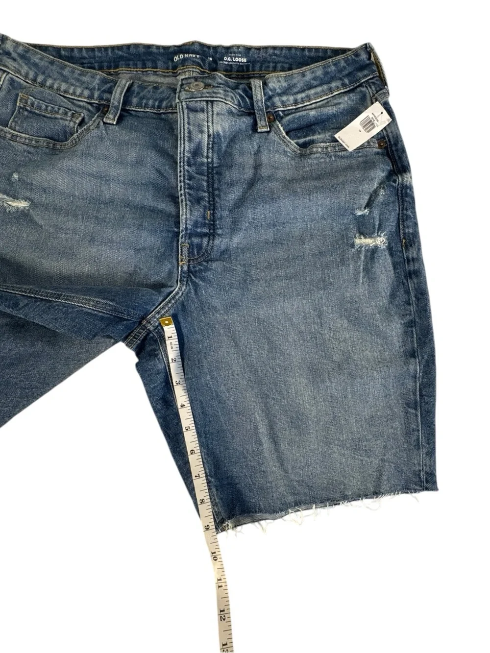 Old Navy OG Loose Jorts Womens 16 High Rise Long Denim Bermuda Shorts NWT